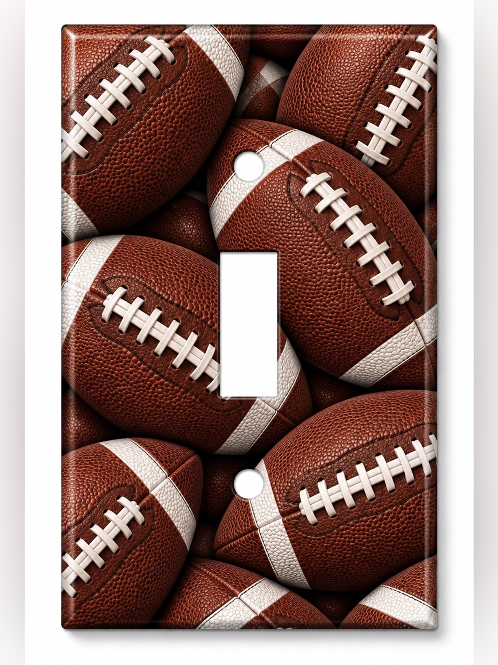 Football Light Switch Cover Boys Kids Room Sports Brown Football Wall Plate